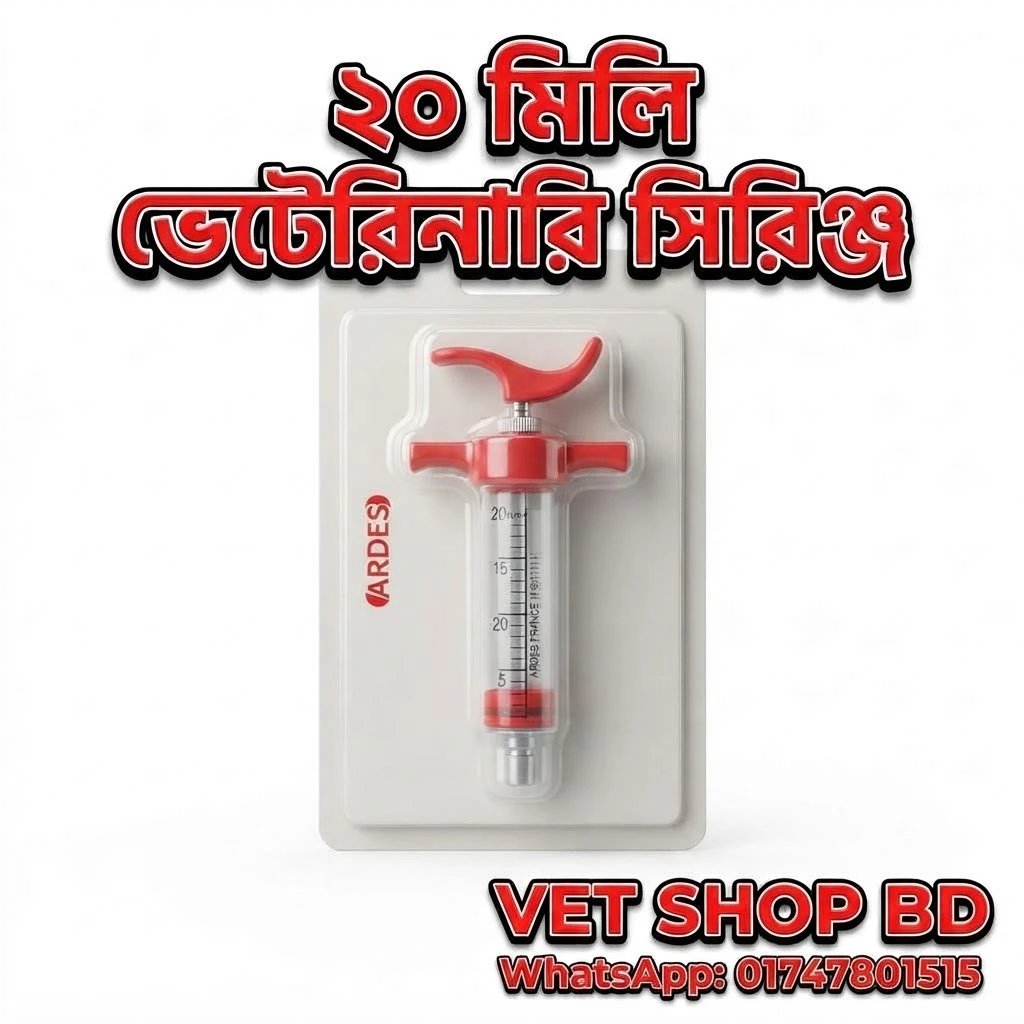 ARDES 20ml Veterinary Syringe with Butterfly Needle | ফ্রান্সের ভেটেরিনারি সিরিঞ্জ |